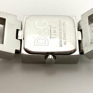 【稼働】DOLCE & GABBANA ドルガバ D&G ブラック文字盤 スクエア クォーツ レディース腕時計 電池交換済 3-51-Hの画像5