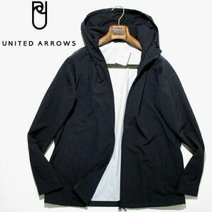 春物▼ 新品 ユナイテッドアローズ フーデッドジャケット 撥水加工 速乾 黒 マウンテンパーカー UNITED ARROWS Lサイズ フードの画像1