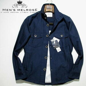 春物▼ 新品 未使用！　メンズメルローズ　スタンドカラー　ジャケット　衿ワイヤー　3　Mサイズ　紺　ネイビー　MEN'S MELROSE