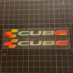 キューブ cube 2枚 プリズム ステッカー レインボー 転写 シール