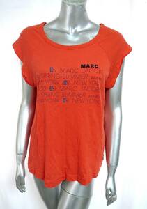 二点落札で送料無料！ M020 MARC BY MARC JACOBS マークバイマークジェイコブス　オレンジ Tシャツ　半袖　トップス　レディース　L