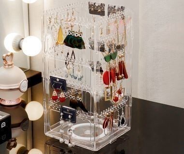 新品◆回転式 ピアス スタンド ジュエリー アクセサリー 収納 組み立て式 大容量 インテリアに最適 おしゃれ 収納 ディスプレイに