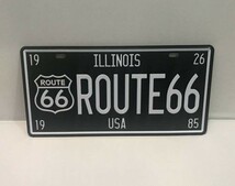 K109 新品●３枚セット アメリカ雑貨 ROUTE66 ナンバープレート型 ブリキ看板 おしゃれ かっこいい インテリアに ビンテージ レトロ_画像2