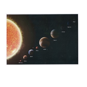 新品◆ポスター A3サイズ 太陽系の惑星が描かれた おしゃれな ポスター インテリアに最適 スタイリッシュ 地球 太陽 火星 水星 土星 木製