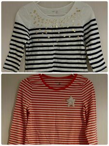 GAP☆KIDS☆2枚セット　140 星　ボーダー　ドット 長袖 ロンT 七分袖　美品