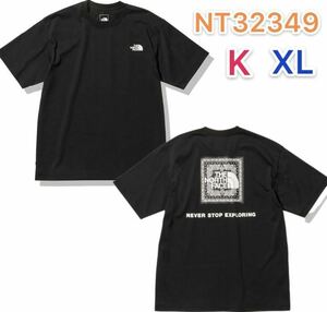 ノースフェイス NT32349 XL K ショートスリーブバンダナスクエアロゴテ 半袖Tシャツ 