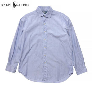 USA 古着 ポロ バイ ラルフローレン REGENT 長袖シャツ カジュアルシャツ ブルー メンズXL相当 大きいサイズ Polo by Ralph Lauren BG0729