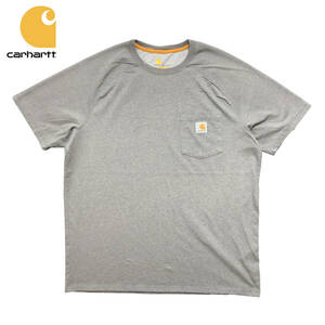 USA 古着 半袖 Tシャツ カーハート Carhartt ロゴ ポケT グレー メンズL BA2425