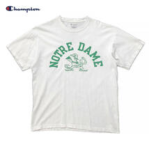 USA 古着 チャンピオン コットン ノートルダム大学 クルーネック カレッジ Tシャツ メンズL Champion 中古 BA2441_画像1