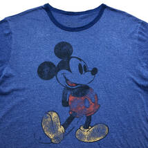 USA 古着 半袖 Tシャツ ディズニー ミッキーマウス リンガーTシャツ トリムT ブルー メンズXL Disney BA2438_画像3