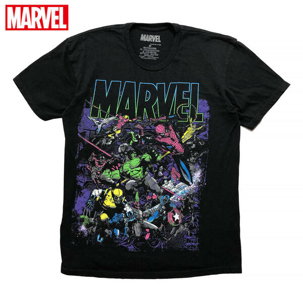 USA 古着 マーベル スパイダーマン ハルク ウルバリン アメコミ キャラクター Tシャツ メンズM 映画 MARVEL BA2449