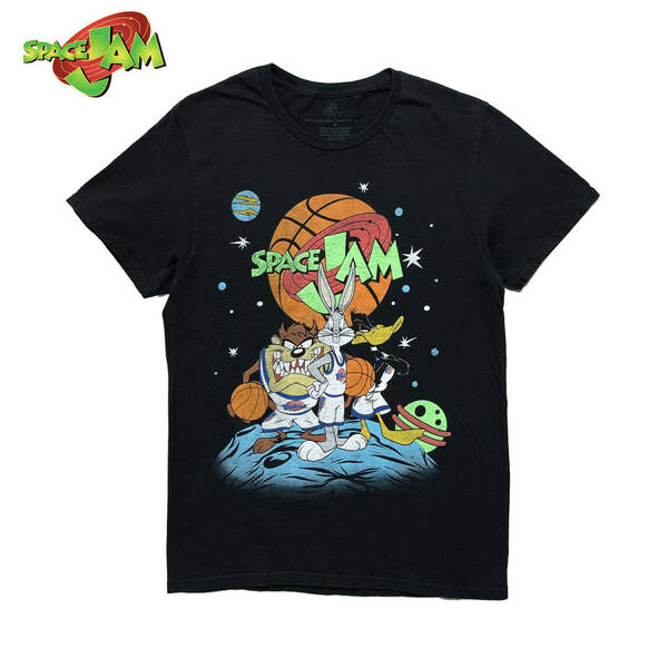 USA 古着 ルーニーテューンズ スペースジャム バッグスバニー タズマニアンデビル ダフィダック キャラクター Tシャツ メンズS BA2450