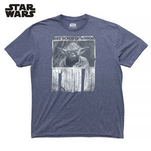 USA 古着 映画 スターウォーズ ヨーダ キャラクター Tシャツ メンズXL STAR WARS 薄ネイビー 中古 BA2533