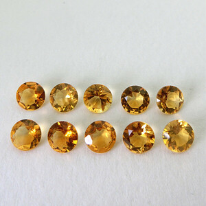  natural stone citrine approximately 5mm round 10 piece regular buying up goods 