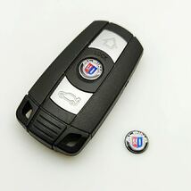 匿名発送【4個】BMW アルピナ11mm リモートキーエンブレム BMWロゴ エンブレム 3DステッカーE46 E39 E38 E90 E60 E36 F30 E34 F10 F20 E92_画像3