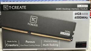 DDR5 6000MHz デスクトップメモリ 64GB (32GB x 2)