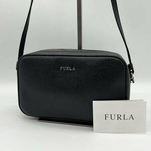 【極美品】FURLA フルラ LILLI リリー ポシェット サコッシュ ショルダーバッグ カメラバッグ 斜め掛け 肩掛け シンプル ブラック CE000320