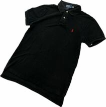 POLO RALPH LAUREN ☆ 半袖 ポロシャツ ブラック カスタムフィット M 春夏 万能 アメカジ 大人カジュアル 人気 ポロラルフローレン■BM126_画像1