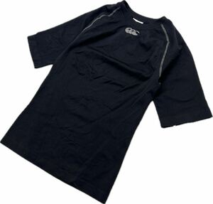 Canterbury ☆ コンプレッション 着圧 ストレッチシャツ 半袖 Tシャツ ブラック XL ラグビー スポーツ トレーニング カンタベリー■CA235