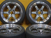 美品 鍛造【RAYS TE37V SL ブリヂストンS007A 245/40R18】FORGED レイズ 18インチ 9.5J+15 PCD114.3-5H GT-R S14 S15 ランエボ ドリフト_画像1