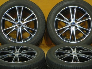 バリ溝 美品【ラフィットSK-6 19年製ダンロップルマンV 185/60R15】15インチ 5.5J+50 PCD100-4H ホンダ車用 フィット シャトル グレイス