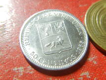 外国・ベネズエラ／５０センチモ・ニッケル貨（1965年）　240301_画像3