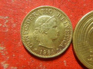 外国・スイス／５ラッペン・アルミニウム青銅貨（1981年）　240303