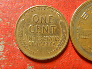 外国・USA／リンカーン１セント青銅貨（1941年）（※薬品による洗浄の痕あり）　240305