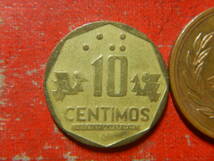 外国・ペルー／１０センチモ黄銅貨（1993年）　240306_画像2