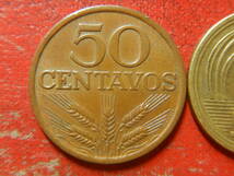 外国・ポルトガル／５０センタボ青銅貨（1975年）　240326_画像2