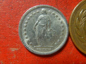 外国・スイス／1/2フラン白銅貨（1968年）　240331