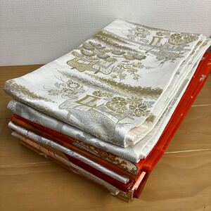 袋帯　まとめて　10品　リメイク 材料 ハンドメイド 生地　着付け練習　化繊 絹 A23