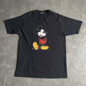 80s ビンテージ オリジナル USA製 Disney ディズニー Mickey Mouse ミッキー マウス Tシャツ 黒 ブラック XL