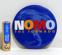 ロサンゼルスドジャース 野茂英雄 トルネードデザイン 缶バッジ　Los Angeles Dodgers NOMO HIDEO THE TORNADO■当時もの_画像1