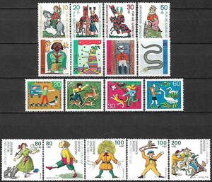 ★1970-1994年 -ドイツ- かわいい切手「おとぎ話 シリーズ」4種完+4種完+4種完+5種完 未使用(MNH)★ZH-328