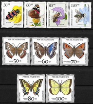 ★1984~1991年 -ドイツ- 「花と昆虫」4種完 + 「蝶」5種 未使用(MNH)(SC#B616-B619)(SC#B706-B711)★ZR-418_画像1