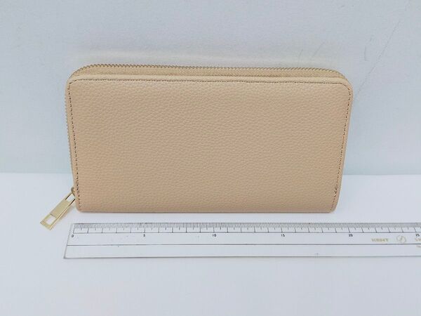 長財布 財布 ベージュ 大判ウォレット ファスナー チャック レディース ラウンドファスナー長財布 ウォレット 城北信用金庫