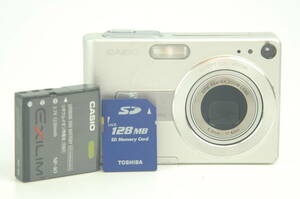 カシオ CASIO EXILM EX-Z40 シルバーボディ コンパクトデジタルカメラ バッテリー SDカード付き