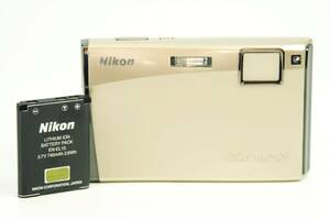 ■ 美品 ■ ニコン Nikon COOLPIX S60 ゴールドボディ コンパクトデジタルカメラ バッテリー付き 3569