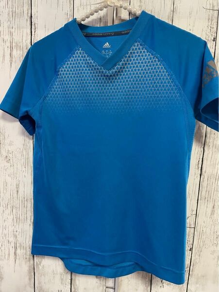 Tシャツ 半袖Tシャツ adidas アディダス　ストレッチ　無地　青　ブルー　運動　スポーツ　少年　サマー　夏　サッカー　通学