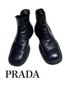 PRADA　スクエアトゥ　サイドゴアブーツ　黒　27cm　プラダ　