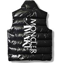 16,2万【MONCLER モンクレールx元SUPREME シュプリームのAWAKE国内正規新品】◇希少限定コラボ◇名作TIBB系譜◇大ロゴワッペンダウンベスト_画像3