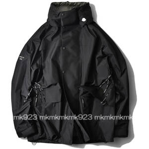 30万【モンクレール MONCLER x HYKE ハイク 新品 希少限定コラボ】◇通年対応◇進化ゴアテックスで街も快適◇全天候型ナイロンジャケット黒