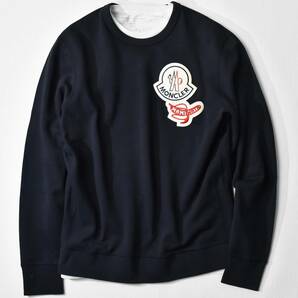 10,3万【MONCLER モンクレール x マミワタ 限定コラボ 新品】◇二度と手に入らぬ希少品◇分かりやすい存在感抜群なデカロゴスウェット濃紺Mの画像1