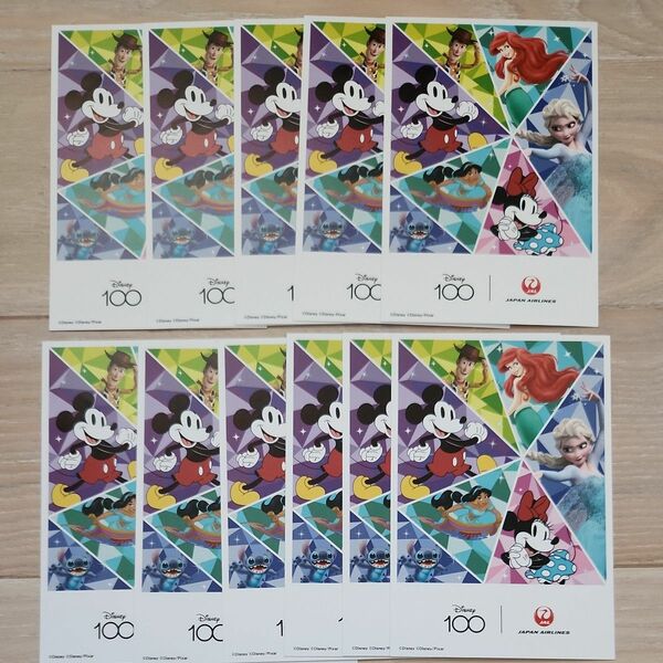 JAL　ポストカード　10枚　ディズニー