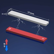 【10本セット】強力マグネット 強力磁石 ネオジム磁石 マグネット 両面テープ付き（サイズ：50*10*3mm）_画像4