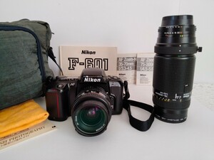 【美品】Nikon ニコンF601AF 一眼レフカメラ AF 35-70mm F3.3-4.5LENS付/AF Zoom-Nikkor 75-300 mm F4.5-5.6レンズ セット 収納ケース付