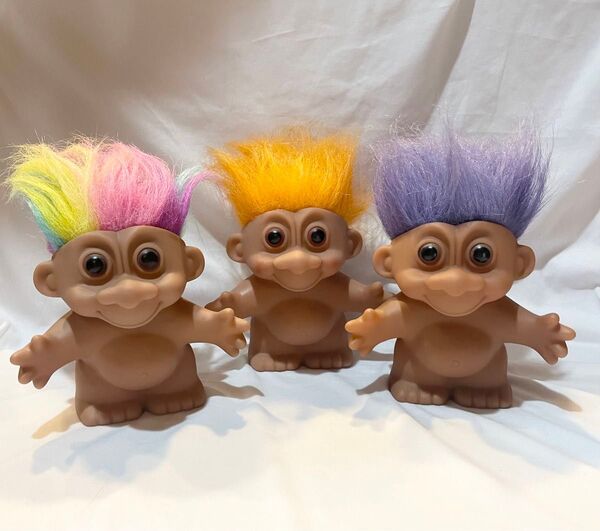 トロール troll 3体セット アメリカ雑貨 カラフルディスプレイ 幸せの妖精