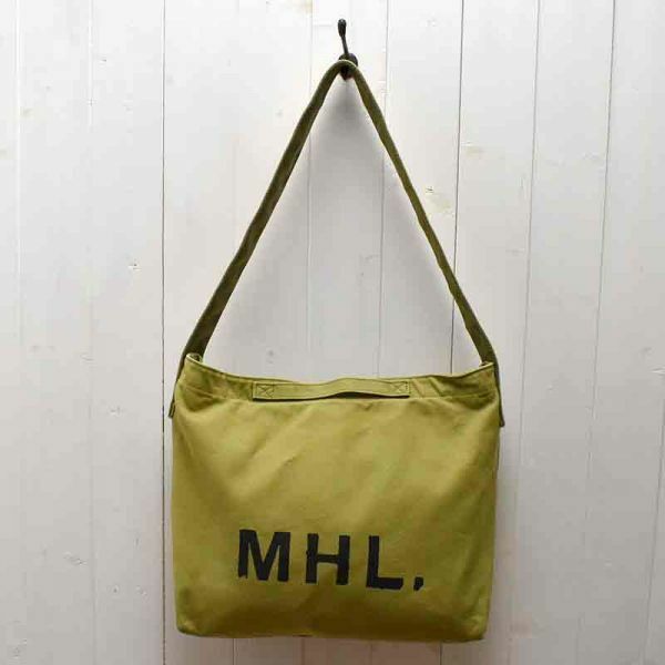 MHL. HEAVY CANVASショルダーバッグ 2WAYトート 若草色 1490