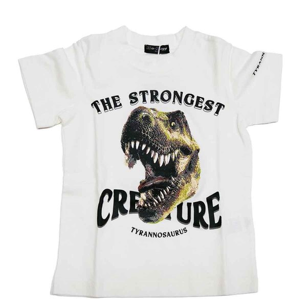 新品タグ付き120cm 恐竜半袖Tシャツ ホワイト ダイナソー 2323821 ティラノサウルス トリケラトプス スピノザウルス